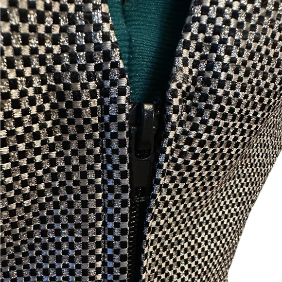 VTG Y2K Cachet Tailored Black Silver & Black Checkered Halter Top Size 6 NWT - Picture 6 of 12